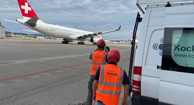 Kockum Sonics Techniker im Einsatz am Flughafen Zürich