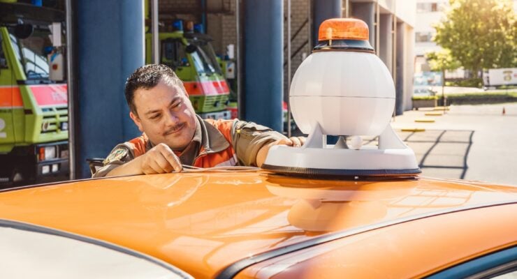 Kockum Sonics Mobile Sirene SirMobile mit Blitzleuchte