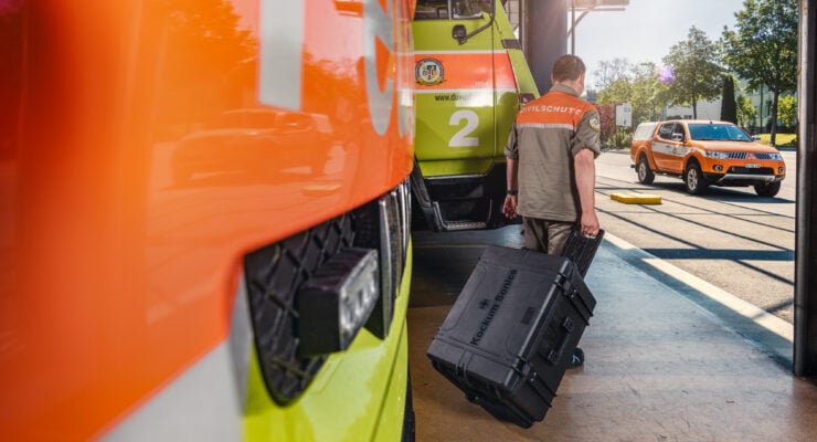 Kockum Sonics Zivilschutz Koffer mobile Sirene