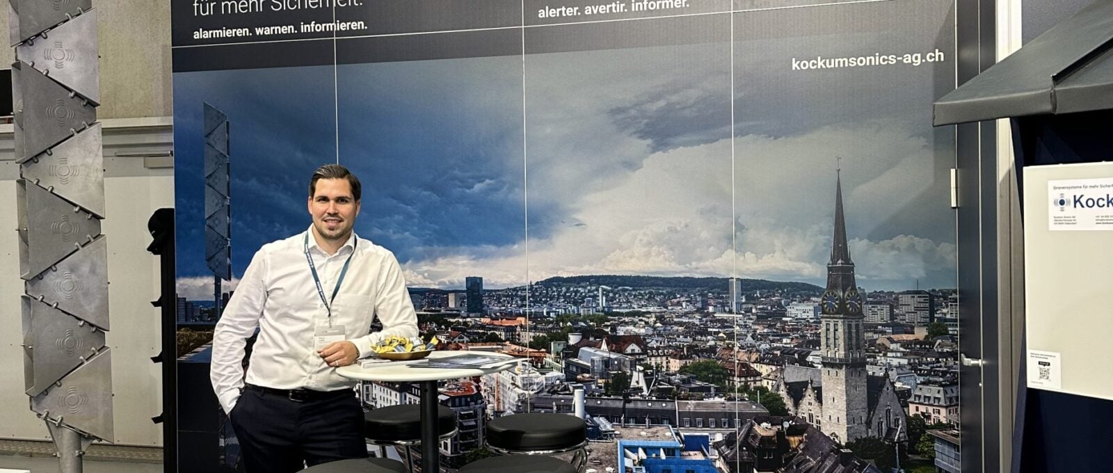 Pascal Loretz, Geschäftsführer der Kockum Sonics AG, auf der Suisse Public