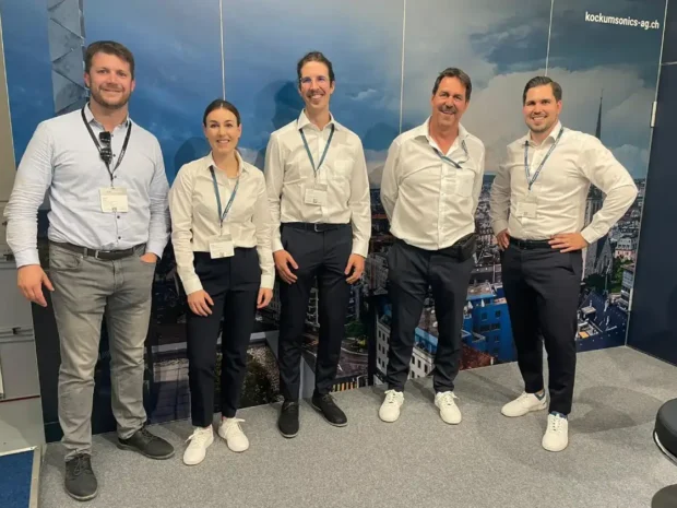 Das Kockum Sonics Team mit Vertriebspartner Daniel Weh der MEDER CommTech