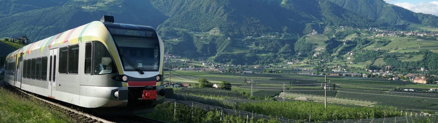 Train Running Val Venosta Valley Route.