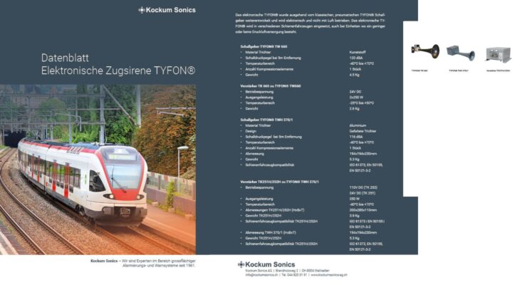 Thumbnail KockumSonics Datenblatt Elekt. Zugsirene TYFON DE1
